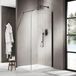 Fortifura Galeria Inloopdouche - 120x200cm - afgeronde glaswand - rechts - ribbel glas - wandarm - mat zwart