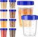 Boîte de conservation étanche 10 pièces avec couvercles (118 ml) - Récipients compacts pour la conservation des sauces, trempettes, épices, etc., avec motif en losange.