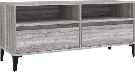 vidaXL Tv-meubel 100x34,5x44,5 cm bewerkt hout grijs sonoma eikenkleur