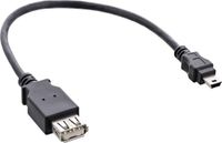 InLine USB 2.0 A Female naar Mini-USB B Male kabel 0.2m Zwart