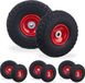 Roues de chariot 8x - 4.1/3.5-4 - caoutchouc - roue de chariot - anti-crevaison - noir/rouge