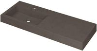 Wastafel INK Momento Wastafel Quartz Wasbak Links met 1 Kraangat - 1200x450x90 mm - Grijs