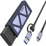 BENFEI M.2 NVME SSD behuizing, USB C (10Gbps) naar NVME adapter met Stootbescherming, Grijs