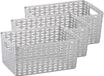 Plasticforte Opbergmand - 3x - Kastmand - rotan kunststof - zilver - 6 Liter - 19 x 29 x 13 cm