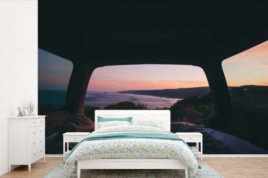 Nr1Wallpaper Behang - Fotobehang Zonsondergang vanuit een VW bus - Breedte 525 cm x hoogte 350 cm