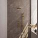 Brauer Gold Edition Thermostatische Regendoucheset Inbouw - Hoofddouche 20 cm - Gebogen Wandarm - Handdouche Staaf - Doucheslang - Geintegreerde Glijstang - Geborsteld Goud
