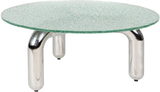 Dutchbone Marly Salontafel Rond 80 cm Glas/Chroom - Zilver