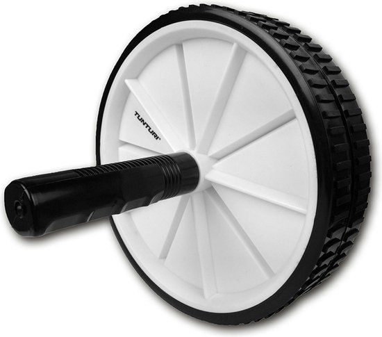 Tunturi Dubbele Trainingswiel - Buikspiertrainer - Buikspierwiel - Zwart - Incl. gratis fitness app