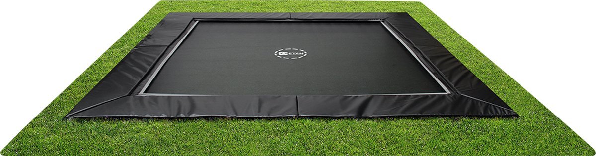 Etan UltraFlat Trampoline - 366 x 414 cm - Zwart - Rechthoekig - Gelijkvloers