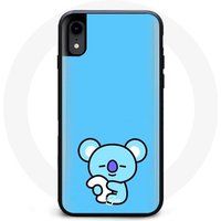 Maniacase Hoesje voor Iphone XR Bangtan BTS BT21 Koya RM blauwe achtergrond
