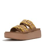 FitFlop Gen-FF Max Buckle Stripe-Webbing Two-Bar Slides BRUIN - Maat 36