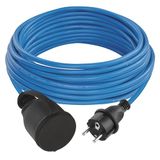 EMOS Verlengkabel voor het hele jaar door buiten, Schuko, blauw, 10 m kabel, 1,5 mm², met beschermkap, IP44 waterdicht en vorstbestendig, voor buiten, industrie, bouwplaats