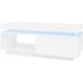 Blanc Ensemble Meuble TV et Table Basse Laquée avec Éclairage LED