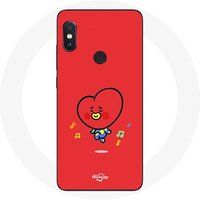 Maniacase Hoesje voor Xiaomi Redmi Note 5 AI Dual Camera BTS Bangtan Boys BT21 TATA V Rode Achtergrond