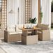 Maison Exclusive - Ensemble de meubles de jardin 6 pièces avec canapé et coussins, beige, en polyrotin