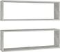vidaXL Wandschappen Kubus - 2 Stuks - 80x15x26,5 cm - Bewerkt Hout - Betongrijs