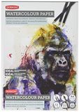 Derwent A3 aquarelpapierblok, 12 vellen, wit, zuurvrij papier, 300 g/m² A4 meerkleurig