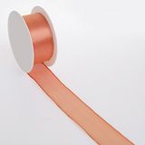 Zijdezachte decoratielint met draadrand - oranje - 40 mm - 20 m - 43222 40 22