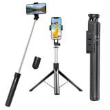 Smartphone-statief, 188 cm, selfiestick, bluetooth-afstandsbediening, telefoonstatief, 360° rotatie, selfiestick, voor vlogging, reizen en opnamen, compatibel met iPhone, Samsung
