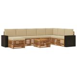 vidaXL - Buiten - bank - set - 9 - st - Natuurlijk - en - Beige