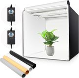 Yorbay Fotobox Fotostudio Met Dimbare LED-verlichting 4 Achtergrondfolies Voor Fotografie - 60x60x60cm
