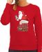 Bellatio Decorations Foute Kersttrui/sweater voor dames - Merry Shitmas - rood - kerstman op de WC XL