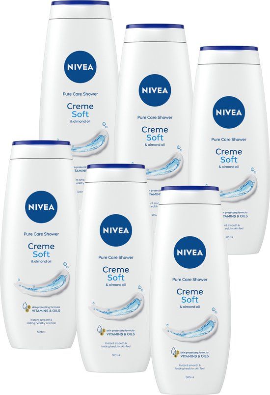 NIVEA Crème Soft Douchecrème - Hydraterend met Amandelolie - Voordeelverpakking - 6 x 500 ml
