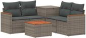 vidaXL - Canapé - 2 places - Gris et Gris foncé - Polyrattan