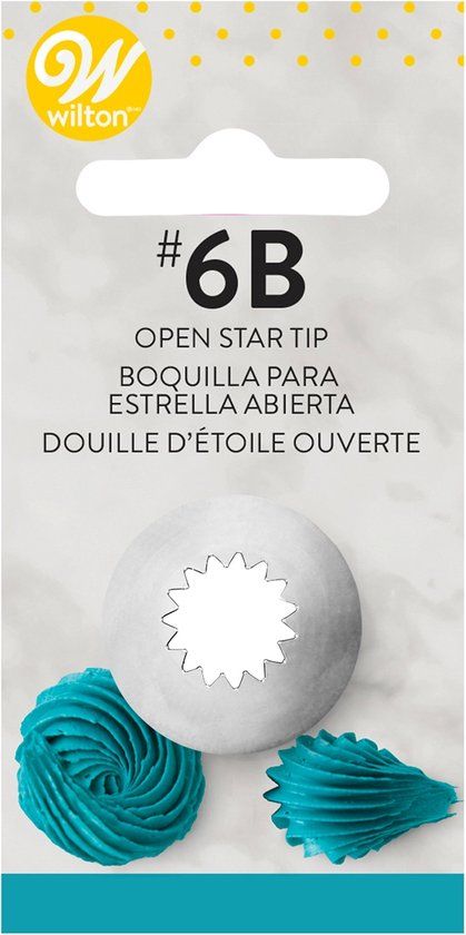 Wilton Spuitmondje - #6B Open Ster - Metaal - Garneerspuit voor Taartdecoratie