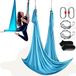 Latios hamac de yoga aérienne - Balançoire de yoga / Hamac anti-gravité - 5 x 2,8 m - Capacité de charge 1000 kg - Mousqueton en acier inclus - Bleu