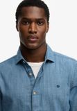 Superdry Essentials Chambray Overhemd Lange Mouw Heren XXL Katoen Washed Indigo