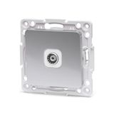 Zilveren 1-weg tv-stopcontact, compatibel met Duitse en Franse systemen
