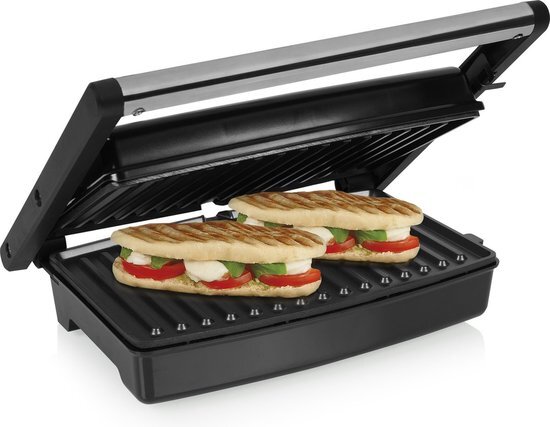 Contactgrill - Tosti IJzer - Panini Grill - Anti Aanbaklaag - 1500W - Zwart