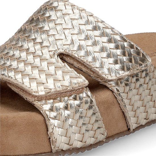 Lazamani Mille Dames Slippers Leer Goud - Maat 39