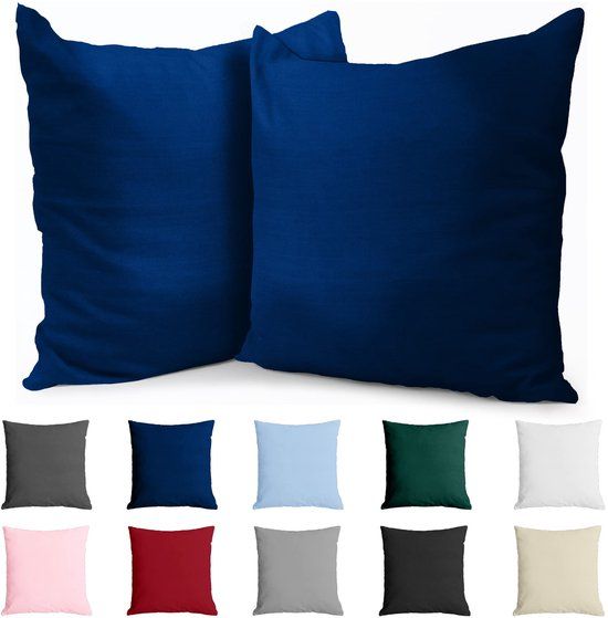 Dreamzie Kussensloop 60x60 Katoen Renforcé (set van 2) - Donkerblauw