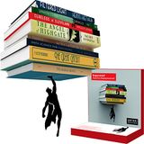 Artori Design Superplank | Zwart Metalen Superhero Drijvende Boekenplank
