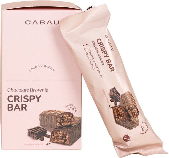 Cabau Lifestyle Cabau Crispy Bars Chocolate Brownie Eiwitreep - 8 Stuks