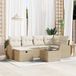 vidaXL Tuinbank - Set - 7-delig - Beige - Polyrattan