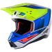 Alpinestars S-M5 Sail Casque ECE 22.06 Jaune Fluo Émail Bleu Argent Brillant Taille S