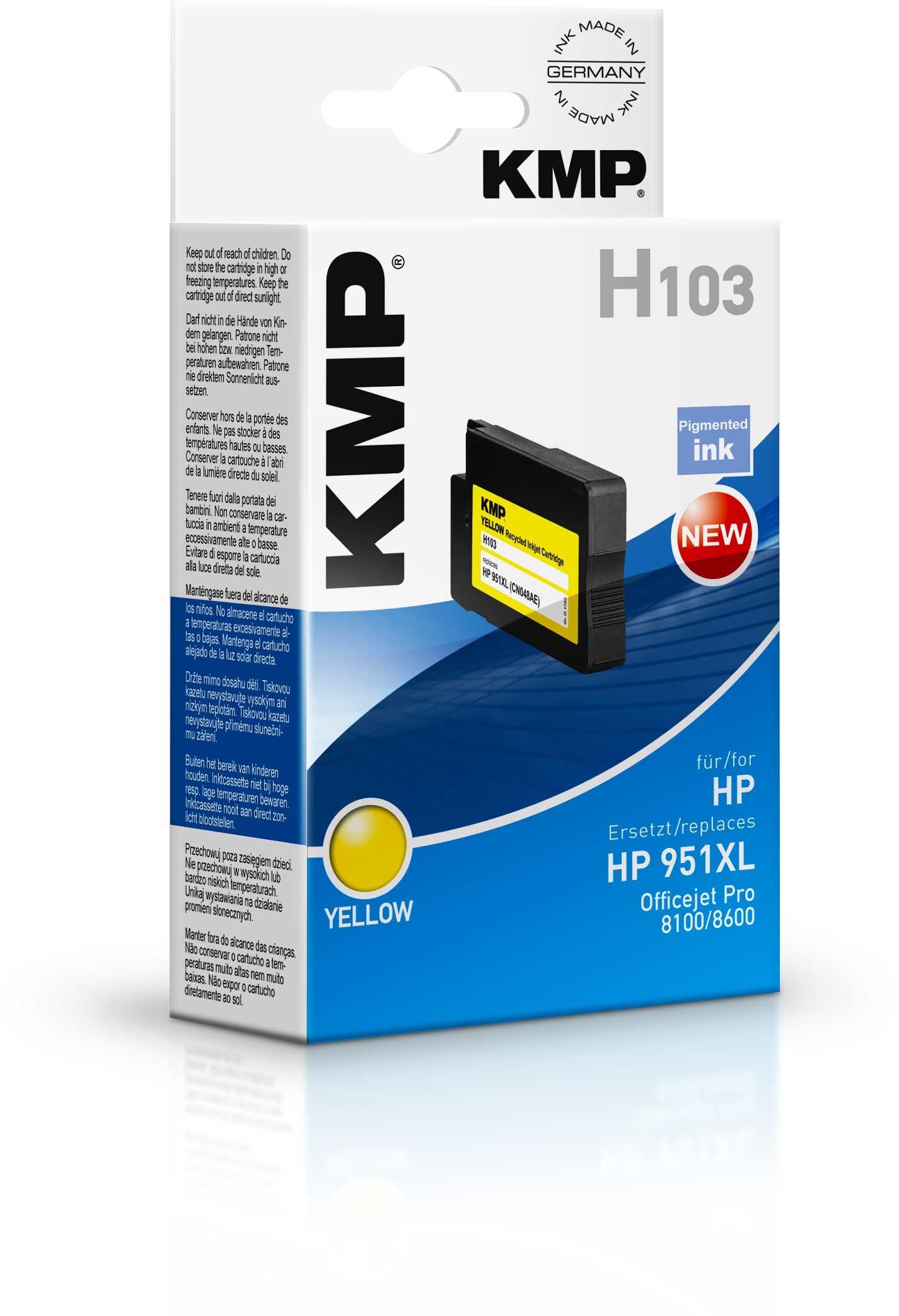 KMP H103 - Inktcartridge - Geel - 30 ml - Vervanging voor HP 951XL (CN048AE)