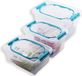 Set de 3 boîtes de rangement transparentes avec couvercle 5L, 7L et 13L