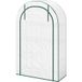 Mini-serre 4 étagères avec couvercle en plastique, portable, porte enroulable, 100 x 45 x 160 cm, blanc