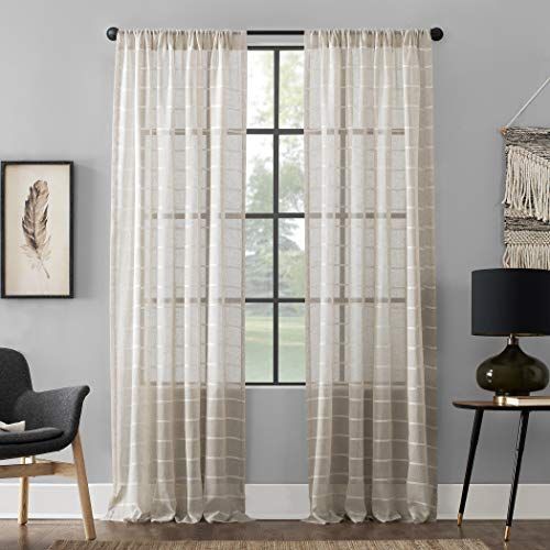 918 Tayla Crushed Texture Semi-Sheer Rod Pocket Curtain Panel
