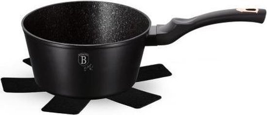 Berlinger Haus Black Rose Collection saus pan 16 cm BH/1637N zwart/rose goud roestvrij staal 18/8