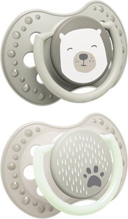 Lovi Buddy Bear fopspenen 2 st. set 6+ m - Beige