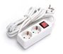Prise 2 prises avec interrupteur 3m 3G 1,5mm² Blanc