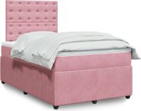 Maison Exclusive - Sommier À Lattes De Lit Avec Matelas Rose 120x190 Cm Velours