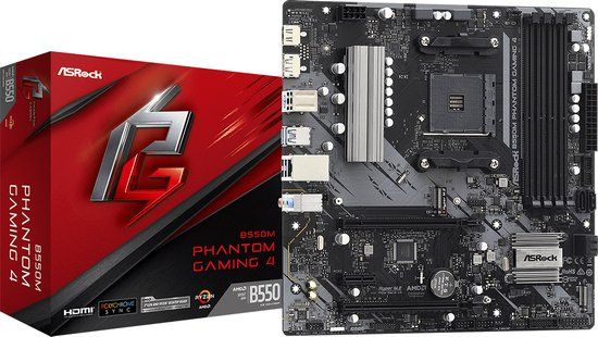ASRock B550M Phantom Gaming 4 - Micro ATX Motherboard - AMD B550 - Socket AM4