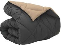 vidaXL Winter Dekbed 135 x 200 cm Microvezel Antracietkleurig en Taupe