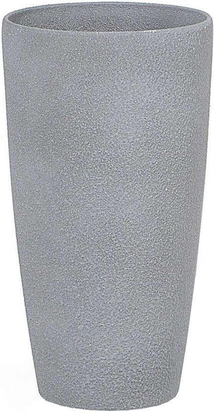 Beliani Bloempot grijs rond 23x23x42 cm ABDERA